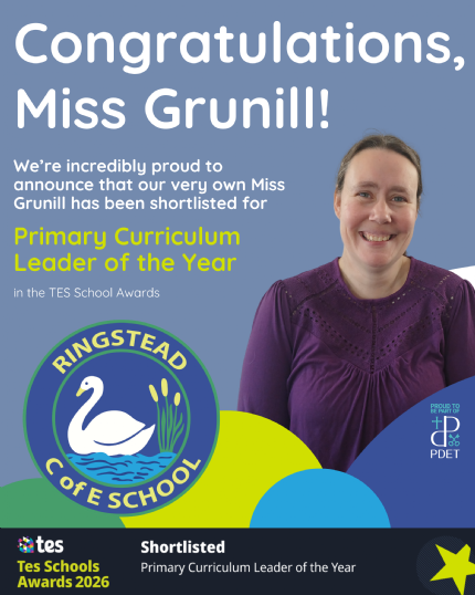 Ringstead C of E Primary School teacher shortlisted for Primary Curriculum Leader of the Year in the Tes Schools Awards 2026